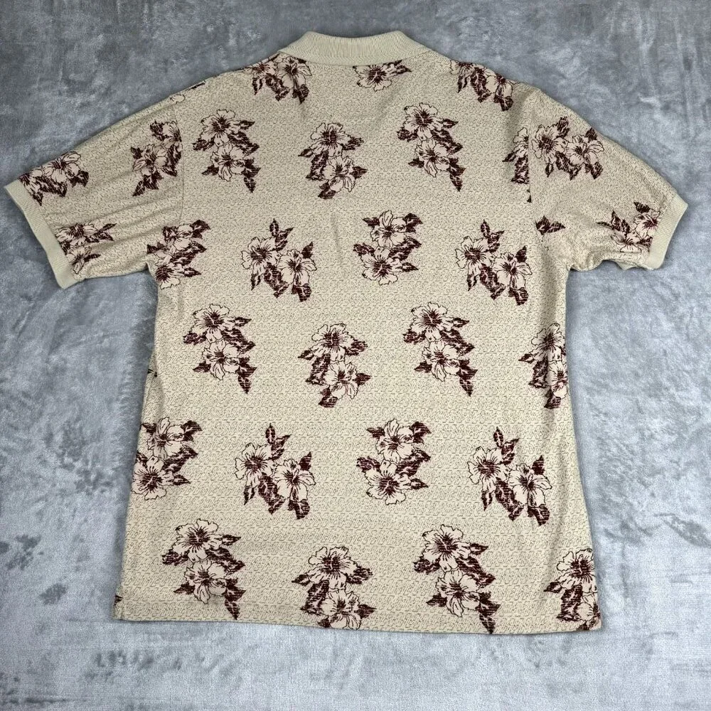 Chaps Ralph Lauren Mens XXL Hawaiian Shirt Floral Polo All Over Print Beach